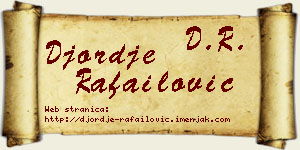 Đorđe Rafailović vizit kartica